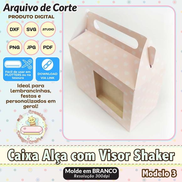 Arquivo de Corte Silhouette Caixa Alça com Visor Shaker 3