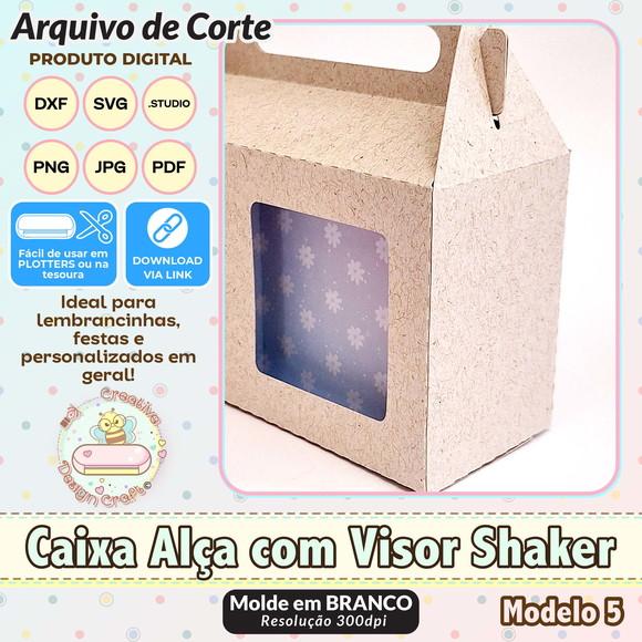 Arquivo de Corte Silhouette Caixa Alça com Visor Shaker 5