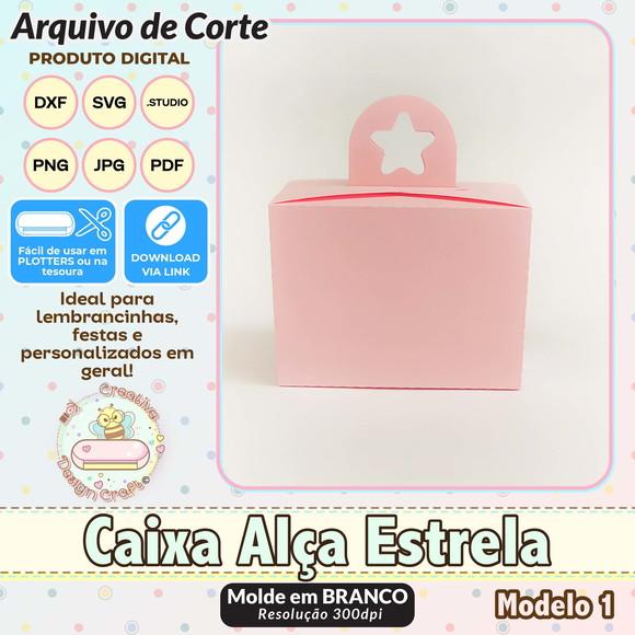 Arquivo de Corte Silhouette Caixa Alça Estrela Modelo 1