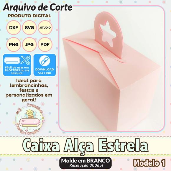 Arquivo de Corte Silhouette Caixa Alça Estrela Modelo 1