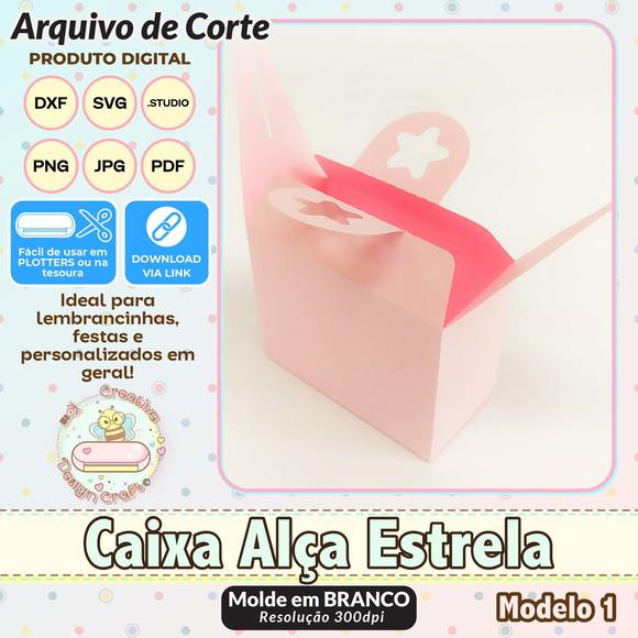 Arquivo de Corte Silhouette Caixa Alça Estrela Modelo 1