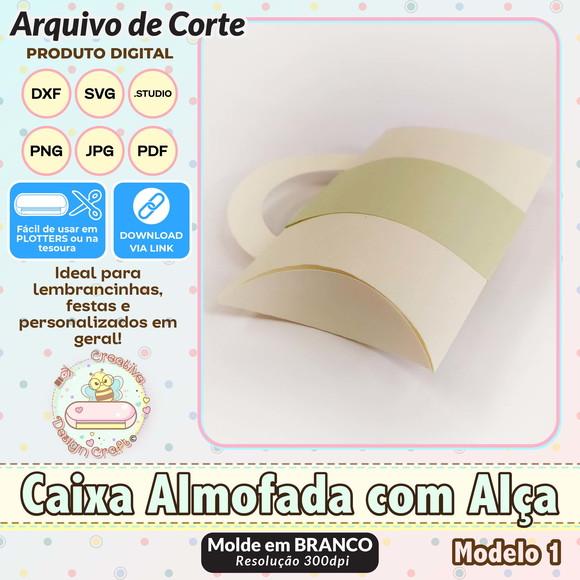 Arquivo de Corte Silhouette Caixa Almofada com Alça Modelo 1