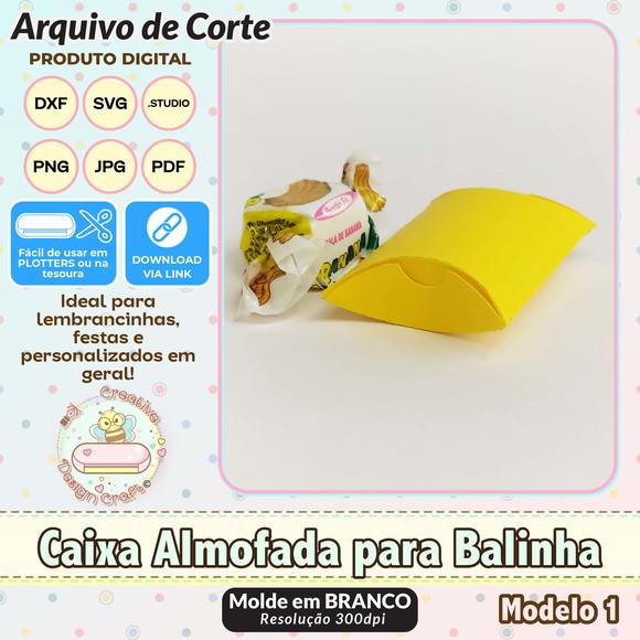 Arquivo de Corte Silhouette Caixa Almofada para Balinha