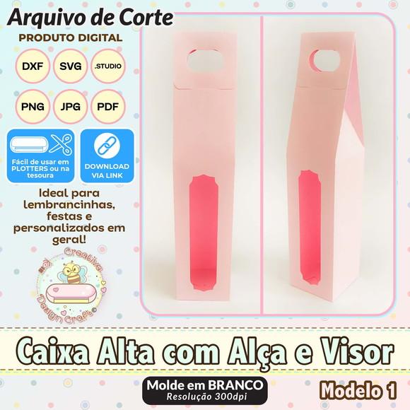 Arquivo de Corte Silhouette Caixa Alta com Alça e Visor 1