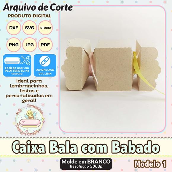 Arquivo de Corte Silhouette Caixa Bala com Babado