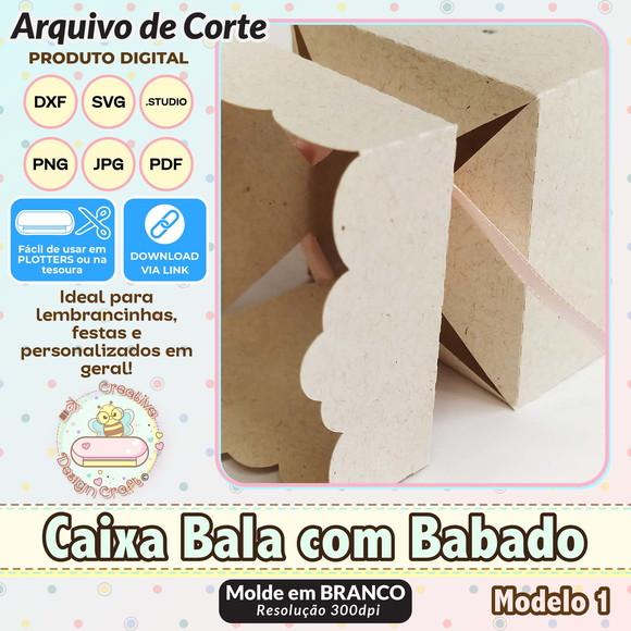 Arquivo de Corte Silhouette Caixa Bala com Babado