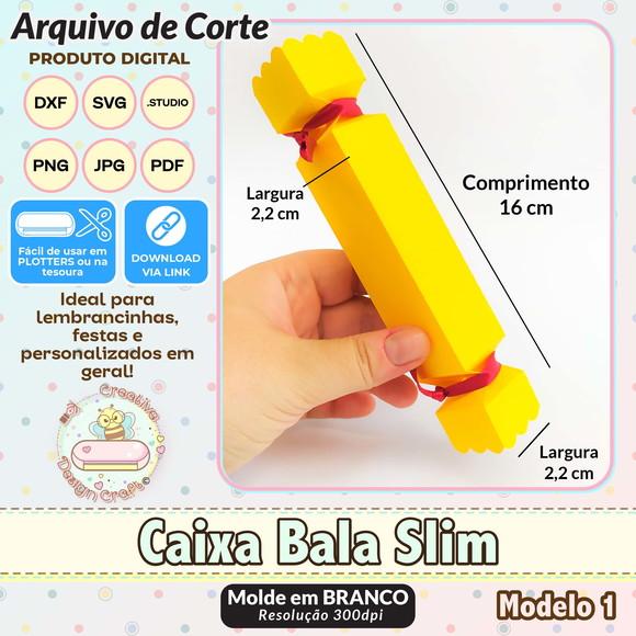 Arquivo de Corte Silhouette Caixa Bala Slim Modelo 1