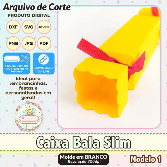 Arquivo de Corte Silhouette Caixa Bala Slim Modelo 1