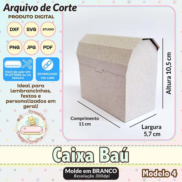Arquivo de Corte Silhouette Caixa Baú Modelo 4