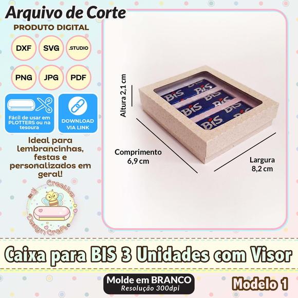 Arquivo de Corte Silhouette Caixa Bis 3 Unidades Visor