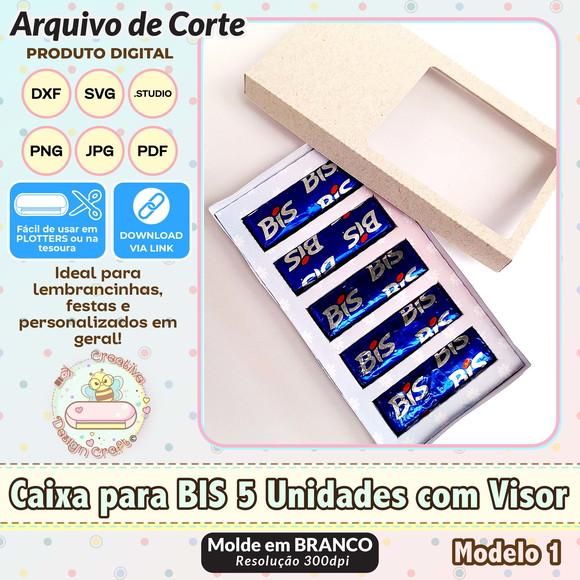 Arquivo de Corte Silhouette Caixa Bis 5 Unidades Visor
