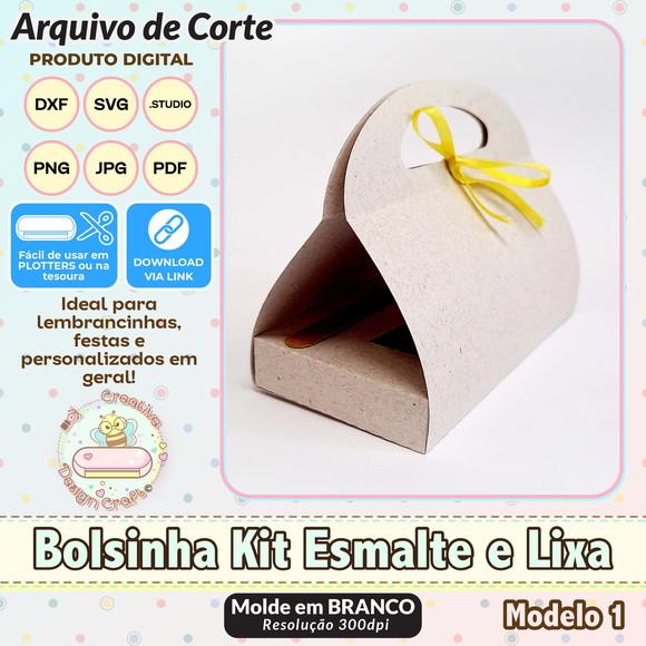 Arquivo de Corte Silhouette Caixa Bolsinha Kit Esmalte Lixa