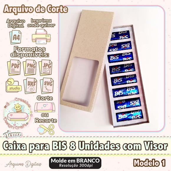 Arquivo de Corte Silhouette Caixa Bis 8 Unidades com Visor