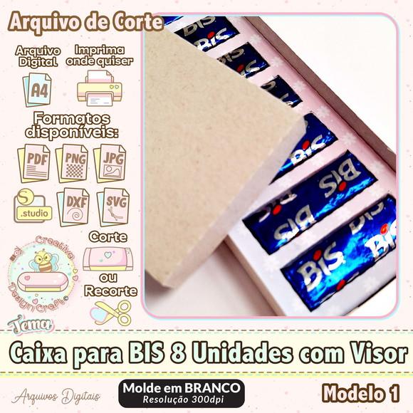 Arquivo de Corte Silhouette Caixa Bis 8 Unidades com Visor