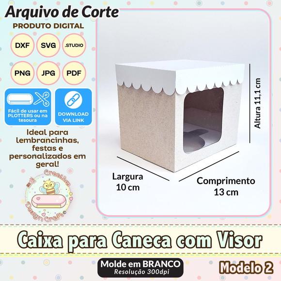 Arquivo de Corte Silhouette Caixa Caneca com Visor 2