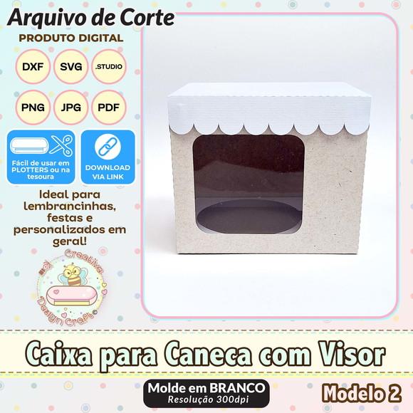 Arquivo de Corte Silhouette Caixa Caneca com Visor 2