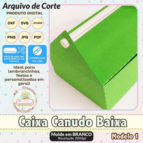 Arquivo de Corte Silhouette Caixa Canudo Baixa