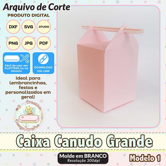 Arquivo de Corte Silhouette Caixa Canudo Grande
