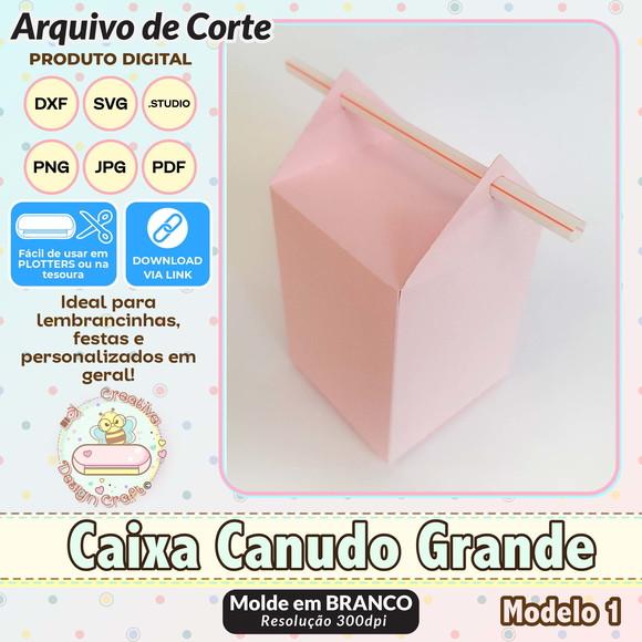 Arquivo de Corte Silhouette Caixa Canudo Grande