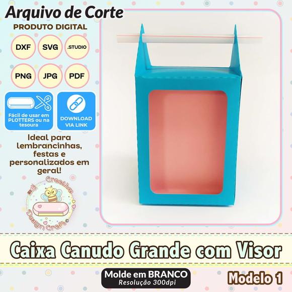 Arquivo de Corte Silhouette Caixa Canudo Grande com Visor