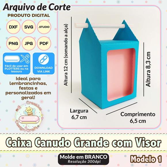 Arquivo de Corte Silhouette Caixa Canudo Grande com Visor