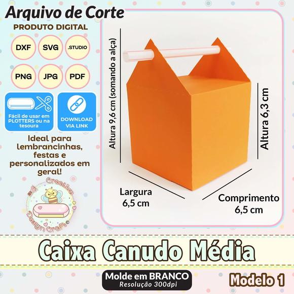 Arquivo de Corte Silhouette Caixa Canudo Média