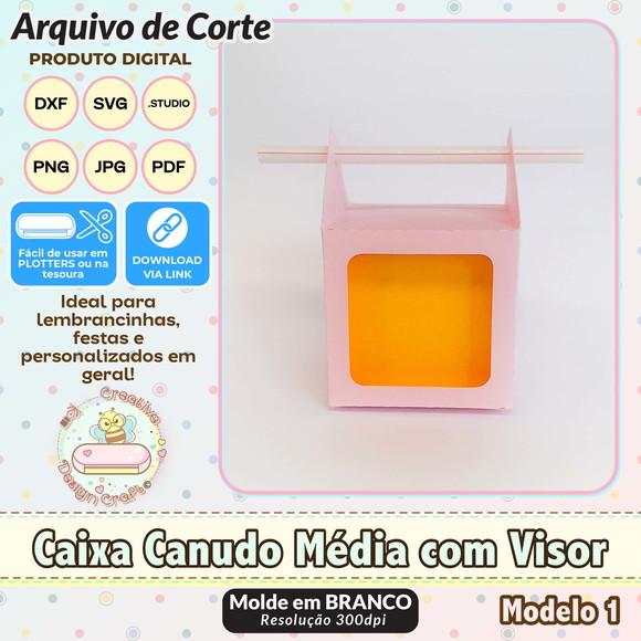 Arquivo de Corte Silhouette Caixa Canudo Média com Visor