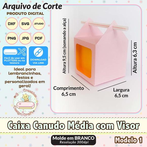 Arquivo de Corte Silhouette Caixa Canudo Média com Visor
