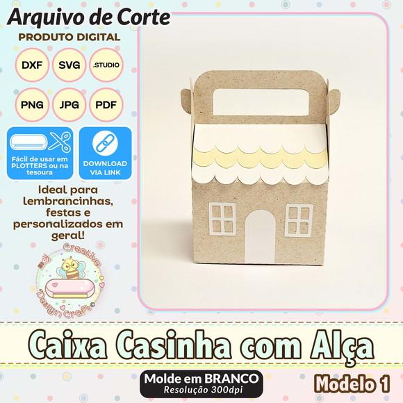 Arquivo de Corte Silhouette Caixa Casinha com Alça Modelo 1