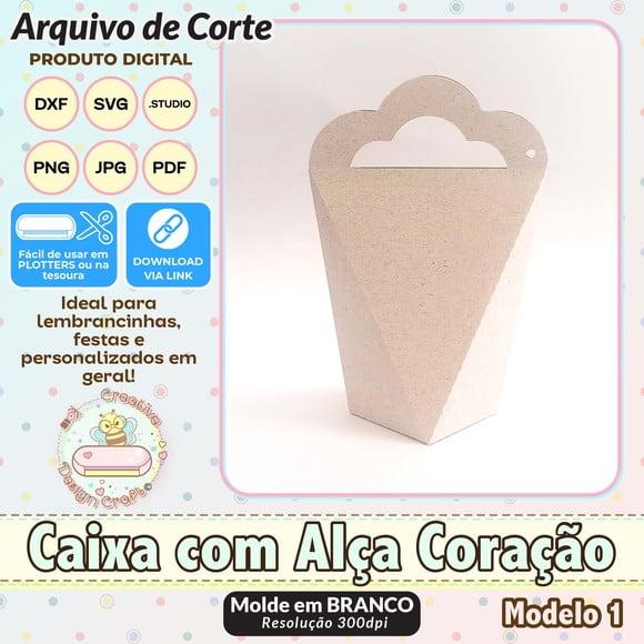 Arquivo de Corte Silhouette Caixa com Alça Coração Modelo 1