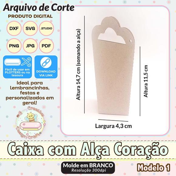 Arquivo de Corte Silhouette Caixa com Alça Coração Modelo 1