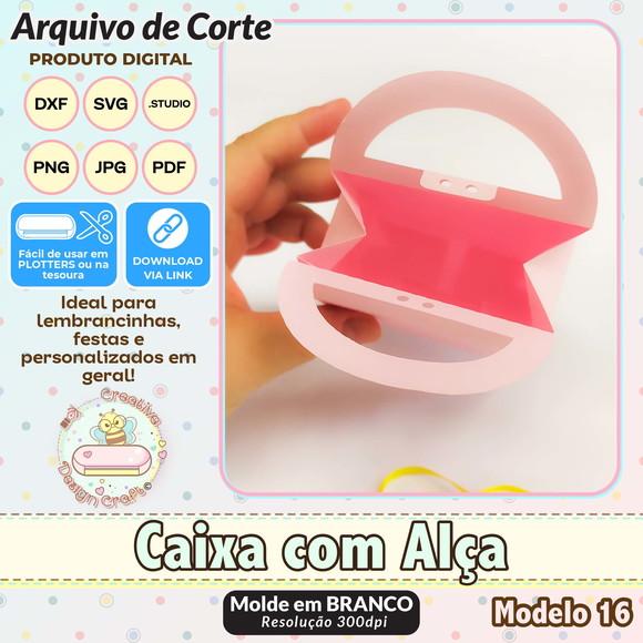 Arquivo de Corte Silhouette Caixa com Alça Modelo 16