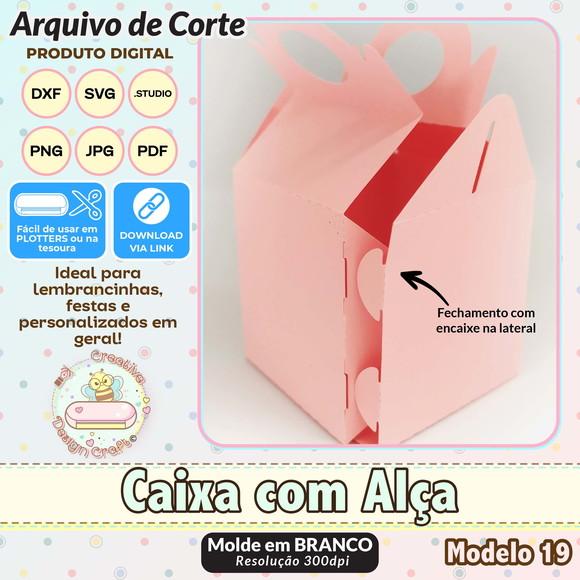 Arquivo de Corte Silhouette Caixa com Alça Modelo 19