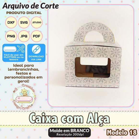 Arquivo de Corte Silhouette Caixa com Alça Modelo 18