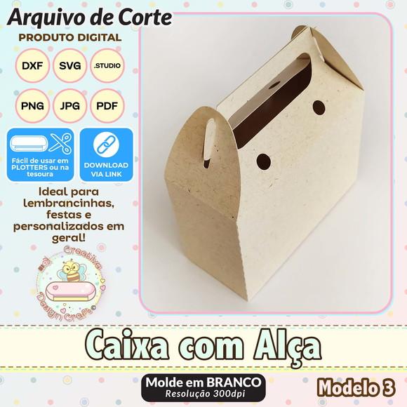 Arquivo de Corte Silhouette Caixa com Alça Modelo 3