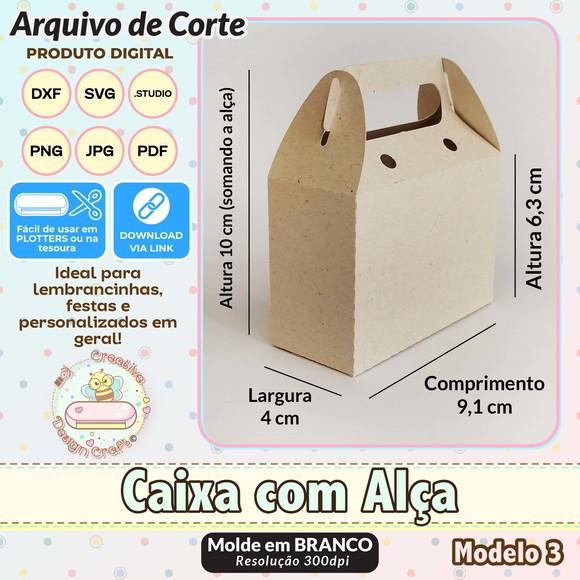 Arquivo de Corte Silhouette Caixa com Alça Modelo 3