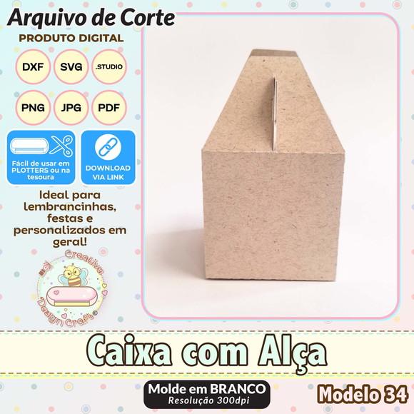 Arquivo de Corte Silhouette Caixa com Alça Modelo 34