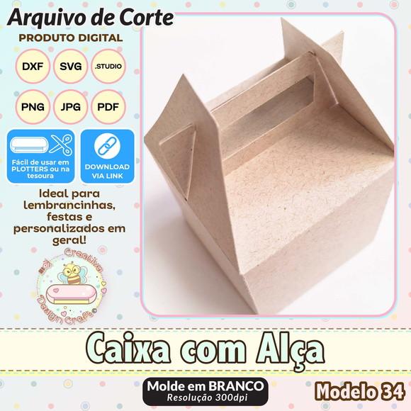 Arquivo de Corte Silhouette Caixa com Alça Modelo 34