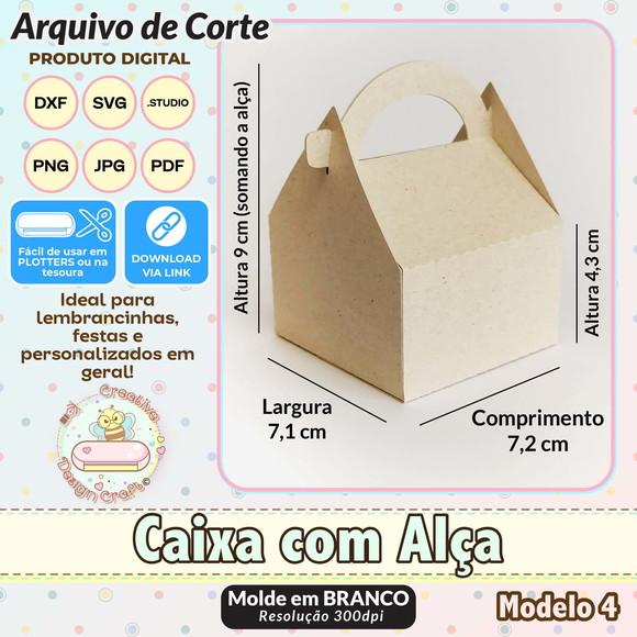 Arquivo de Corte Silhouette Caixa com Alça Modelo 4