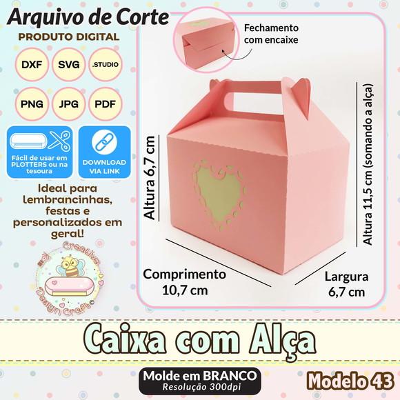 Arquivo de Corte Silhouette Caixa com Alça Modelo 43