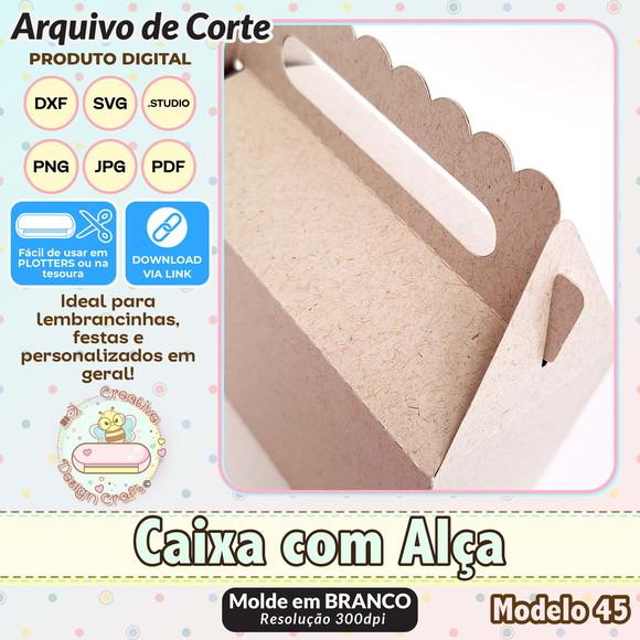 Arquivo de Corte Silhouette Caixa com Alça Modelo 45