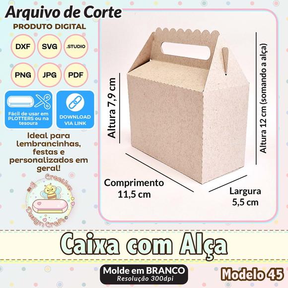 Arquivo de Corte Silhouette Caixa com Alça Modelo 45