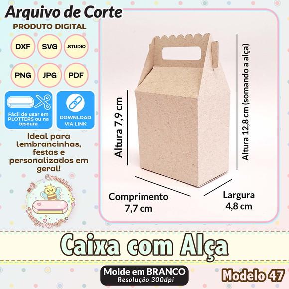 Arquivo de Corte Silhouette Caixa com Alça Modelo 47