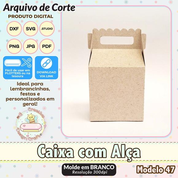 Arquivo de Corte Silhouette Caixa com Alça Modelo 47