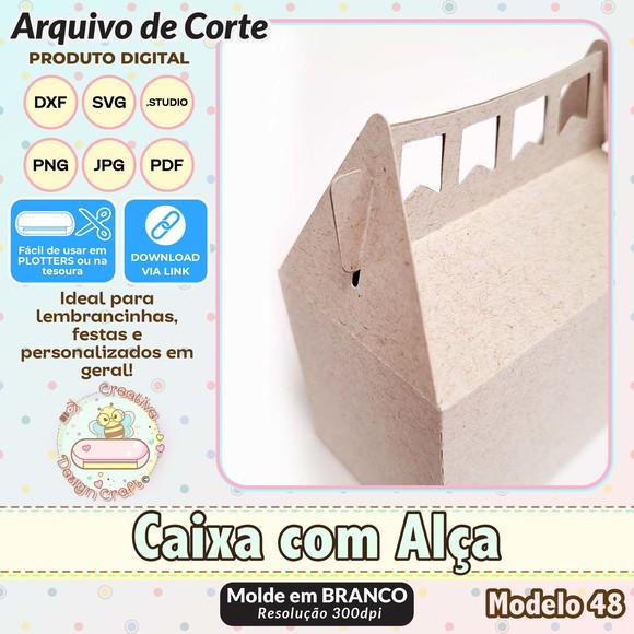 Arquivo de Corte Silhouette Caixa com Alça Modelo 48