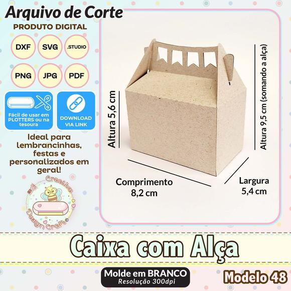Arquivo de Corte Silhouette Caixa com Alça Modelo 48