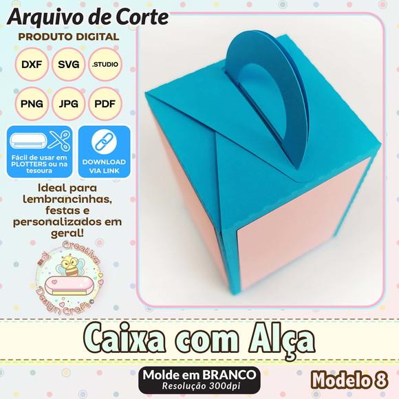Arquivo de Corte Silhouette Caixa com Alça Modelo 8