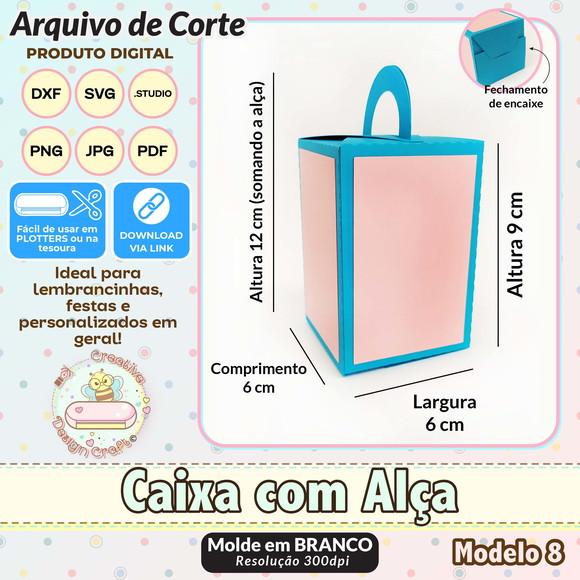 Arquivo de Corte Silhouette Caixa com Alça Modelo 8