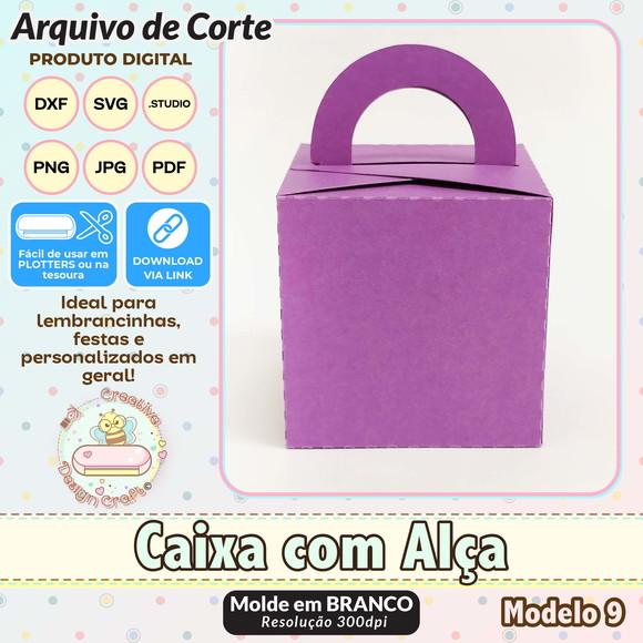Arquivo de Corte Silhouette Caixa com Alça Modelo 9