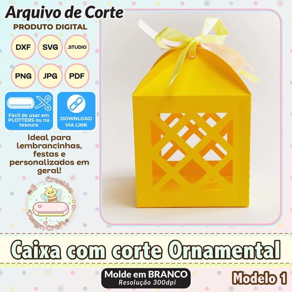 Arquivo de Corte Silhouette Caixa com Corte Ornamental 1